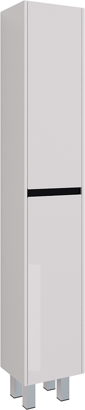 Шкаф пенал для ванной Lemark Combi черный, белый глянцевый