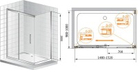 Душевой уголок Cezares Premier Soft W AH1 150/100 C Cr IV