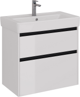 Тумба под раковину Lemark Combi 80 черная, белая глянцевая