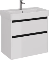 Тумба под раковину Lemark Combi 80 черная, белая глянцевая