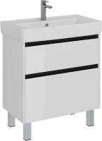 Тумба под раковину Lemark Combi 80 черная, белая глянцевая