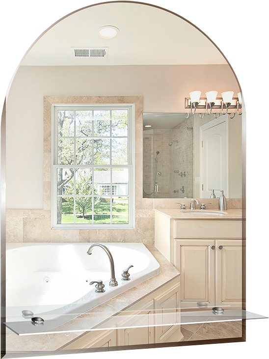 Зеркало Mixline Стиль Аркада-Люкс 49 фацет, с полкой