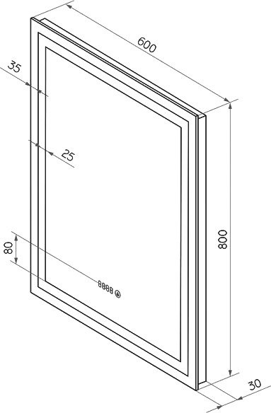 Зеркало CONTINENT Verte 60х80 с подсветкой
