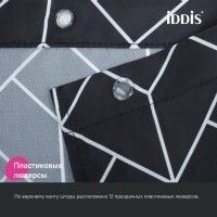 Штора для ванной IDDIS Base BB02P18i11 180х200, черно-белая