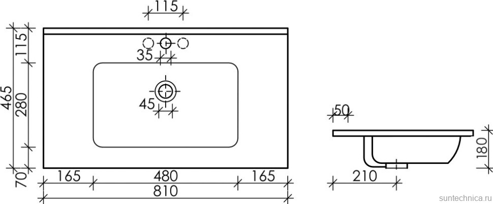 Тумба с раковиной Sancos Snob R 1.0 80 bianco