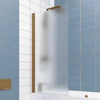 Шторка на ванну Kubele DE020 DE020P601-MAT-BR- 70х150 150х70, профиль бронза светлая, стекло матовое