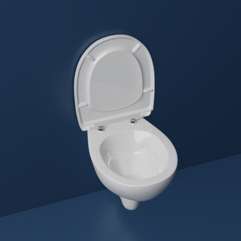 Комплект Унитаз подвесной Wanfald Lauta 47302100005 белый + Инсталляция Geberit Duofix Delta 458.149.21.1 с кнопкой смыва, хром
