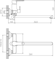 Универсальный смеситель Haiba HB557-8 HB22557-8