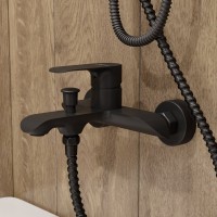 Смеситель для ванны с душем STWORKI Копенгаген S42100BK матовый черный Смеситель для ванны с душем STWORKI Копенгаген S42100BK матовый черный