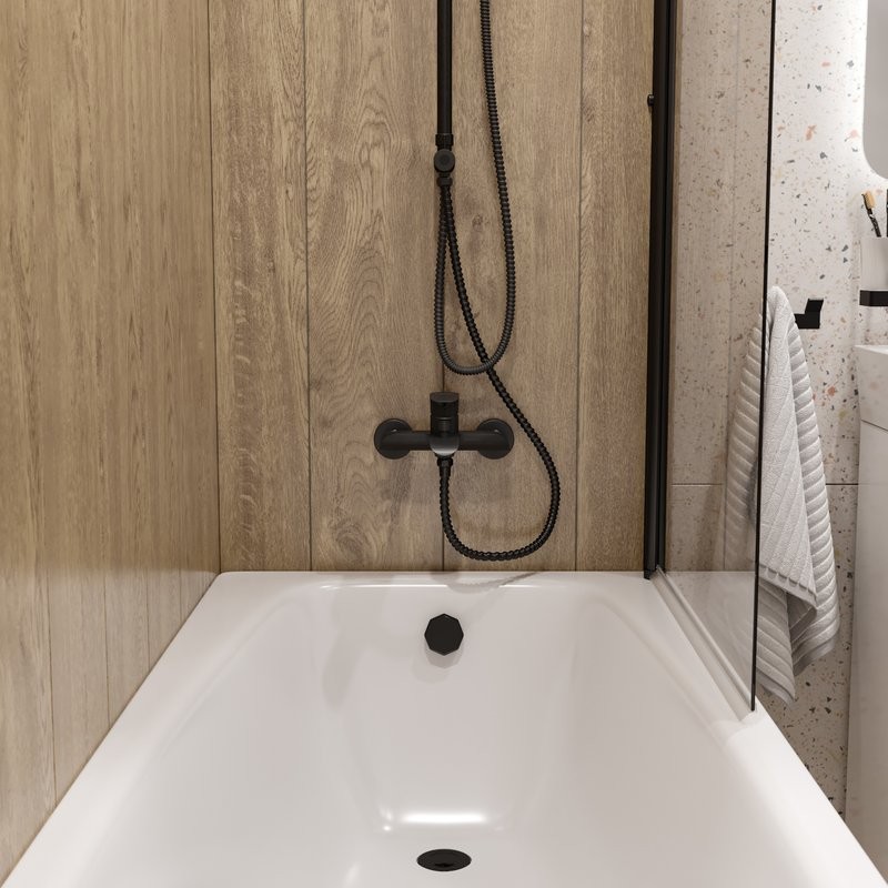 Смеситель для ванны с душем STWORKI Копенгаген S42100BK матовый черный