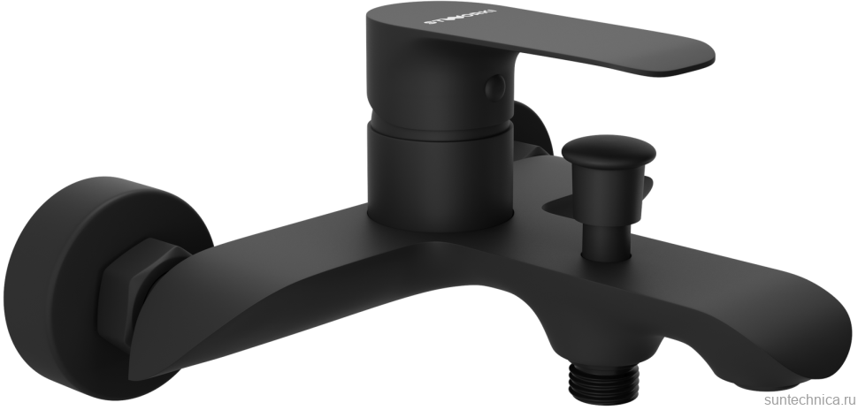 Смеситель для ванны с душем STWORKI Копенгаген S42100BK матовый черный