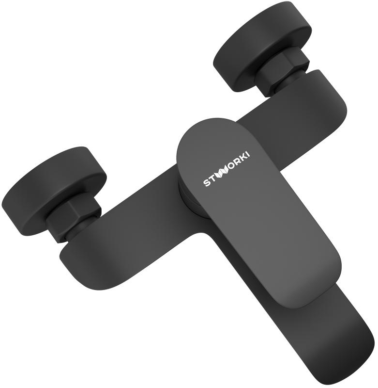 Смеситель для ванны с душем STWORKI Копенгаген S42100BK матовый черный