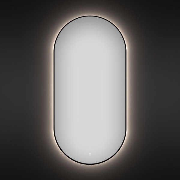 Зеркало Wellsee 7 Rays’ Spectrum 50х90 с подсветкой, черное матовое