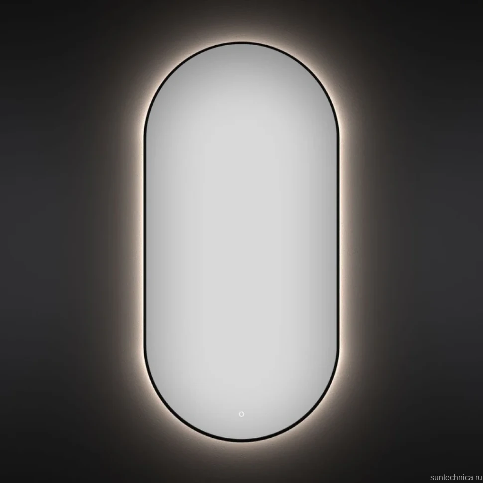 Зеркало Wellsee 7 Rays’ Spectrum 50х90 с подсветкой, черное матовое