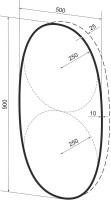 Зеркало Wellsee 7 Rays’ Spectrum 50х90 с подсветкой, черное матовое