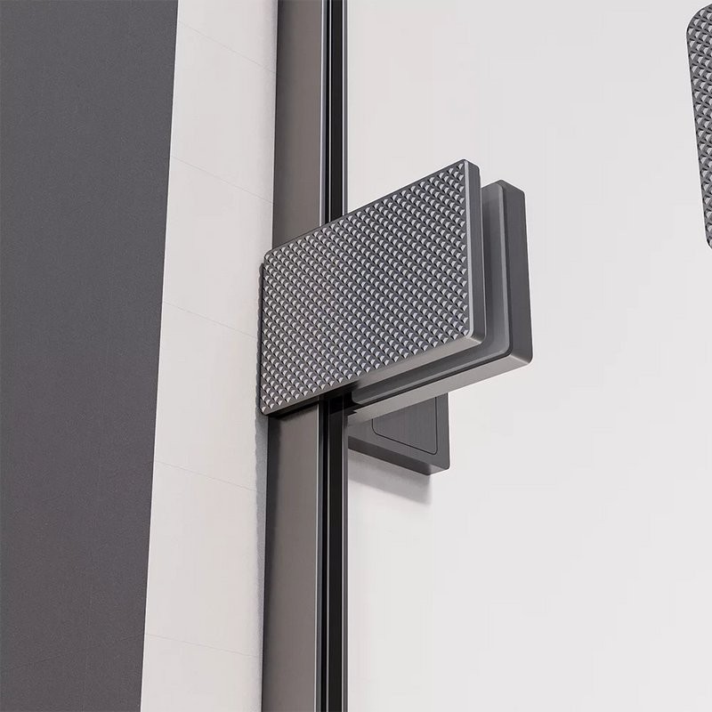 Душевой уголок Veconi Premium Alassio SP GR 150х100, профиль брашированный графит, стекло прозрачное