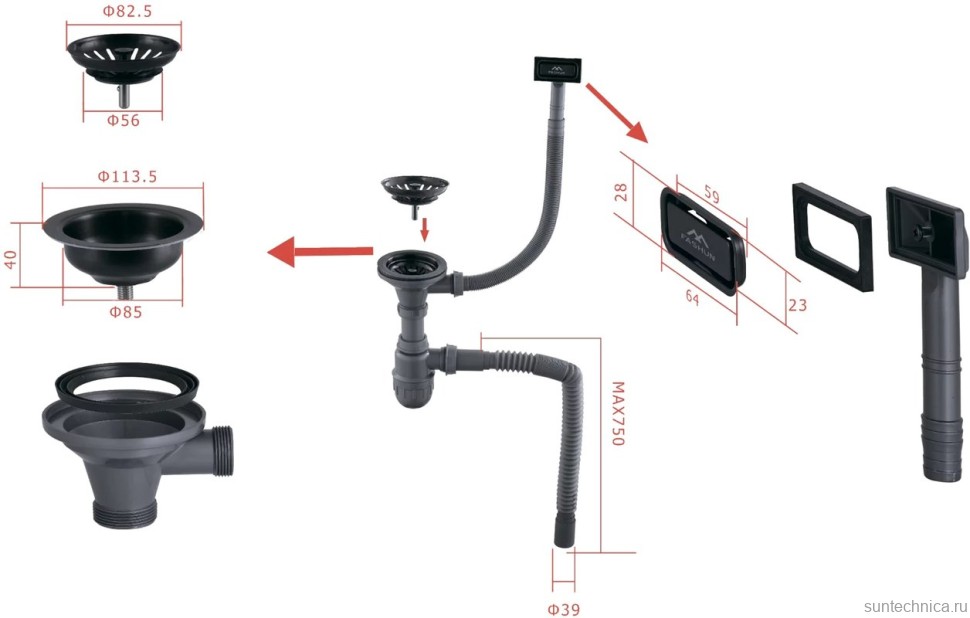 Мойка кухонная Fashun AS4044-17 графит
