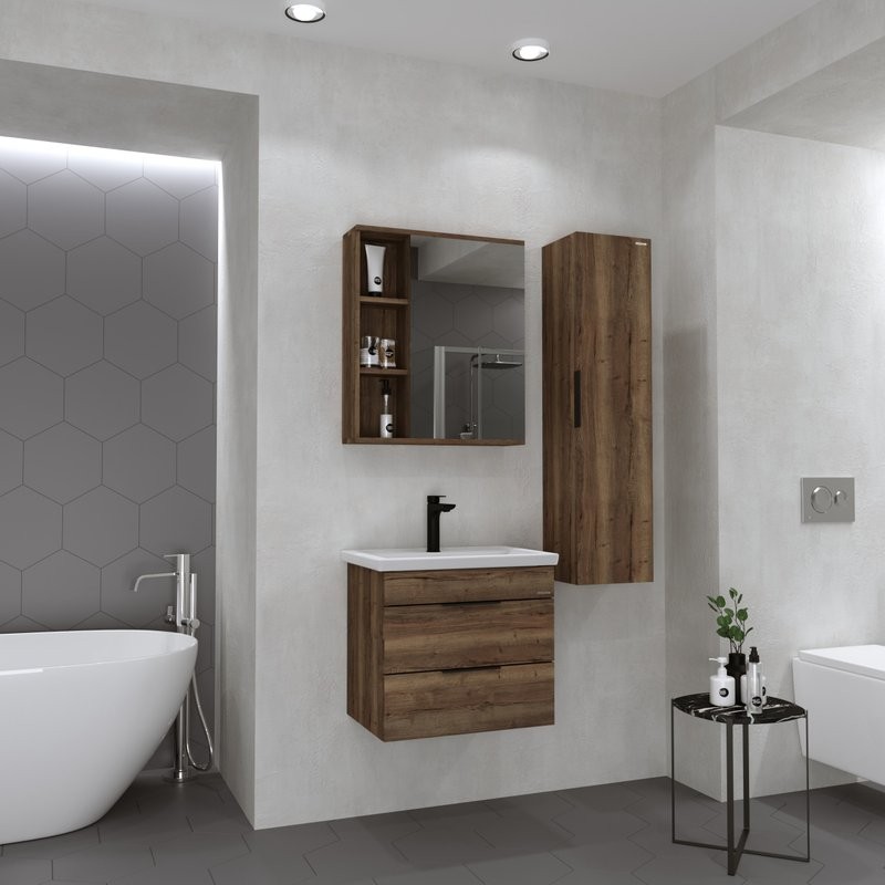 Тумба с раковиной Grossman Форта 60 темный дуб