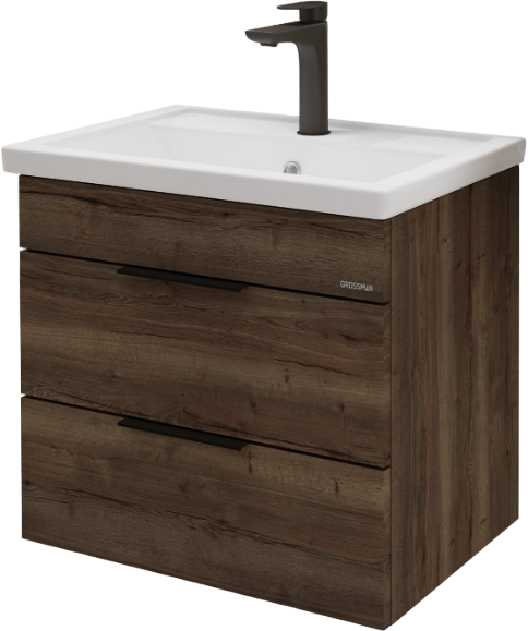 Тумба с раковиной Grossman Форта 60 темный дуб