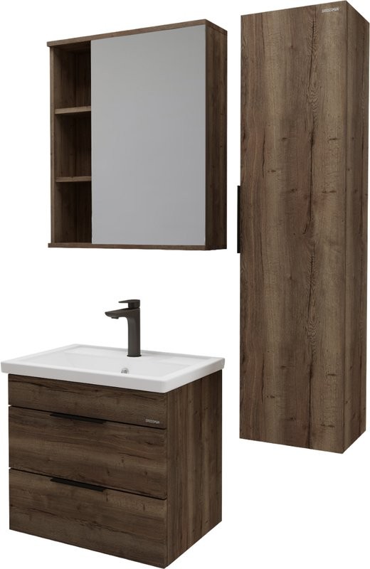 Тумба с раковиной Grossman Форта 60 темный дуб