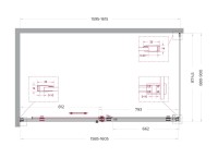Душевой уголок BelBagno Soft Close-2 AH-1-160/90-C-Cr профиль хром