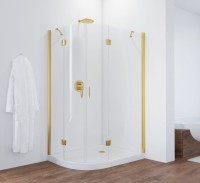 Душевой уголок Vegas Glass AFS-F 120*110 09 01 R профиль золото, стекло прозрачное