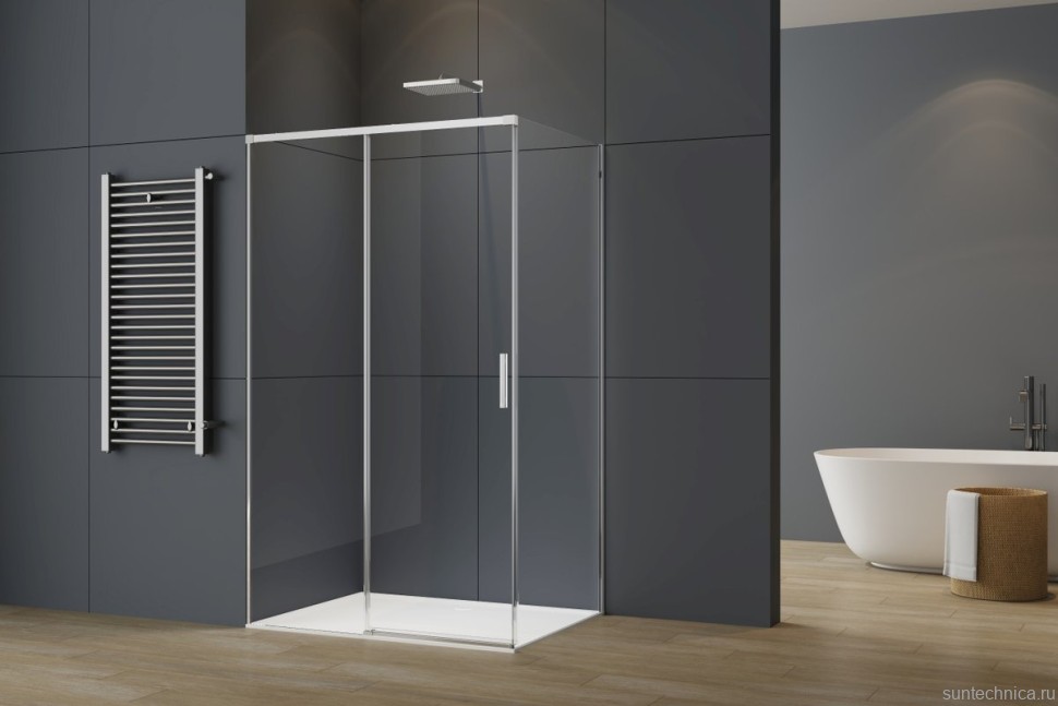 Душевой уголок Vincea Soft 2 VSR-3SO28010CL 100х80 см, профиль хром, стекло прозрачное