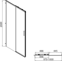 Душевой уголок Vincea Soft 2 VSR-3SO28010CL 100х80 см, профиль хром, стекло прозрачное