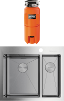 Комплект Мойка Omoikiri Akisame 60-2 L + Измельчитель Nagare slim 900