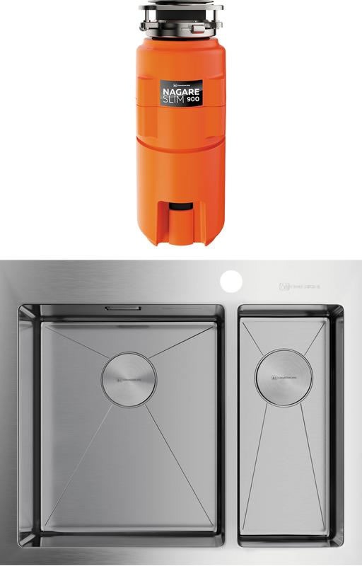 Комплект Мойка Omoikiri Akisame 60-2 L + Измельчитель Nagare slim 900