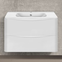 Тумба с раковиной Vincea Paola 80 белая глянцевая