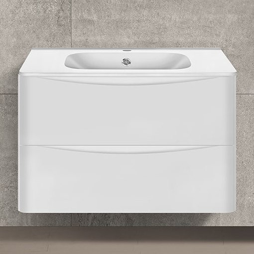 Тумба с раковиной Vincea Paola 80 белая глянцевая