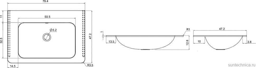 Тумба с раковиной Vincea Paola 80 белая глянцевая