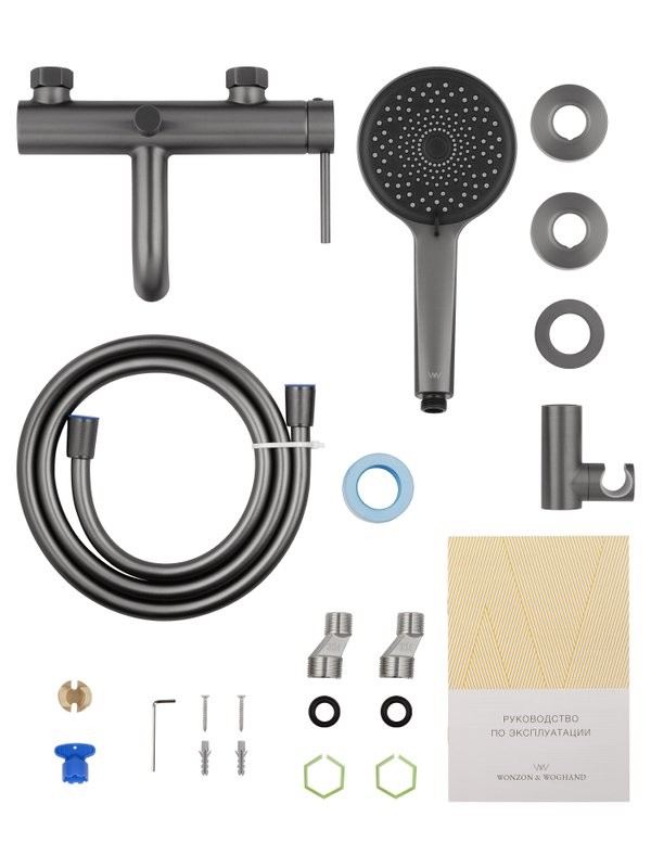 Смеситель для ванны с душем Wonzon & Woghand Stick WW-88639017-BGM темный графит