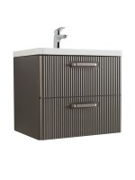 Тумба с раковиной BelBagno Due 50 ручки матовый атласный никель, оружейная сталь