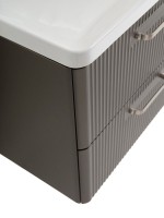 Тумба с раковиной BelBagno Due 50 ручки матовый атласный никель, оружейная сталь