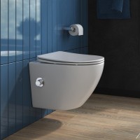 Комплект Унитаз подвесной BelBagno Uno BB3105CHR-BS/SC с микролифтом, со смесителем и функцией биде + Инсталляция Geberit Duofix Delta 458.149.21.1 с кнопкой смыва, хром + Звукоизоляция