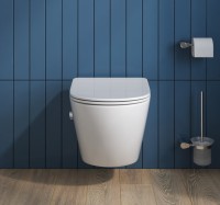 Комплект Унитаз подвесной BelBagno Uno BB3105CHR-BS/SC с микролифтом, со смесителем и функцией биде + Инсталляция Geberit Duofix Delta 458.149.21.1 с кнопкой смыва, хром + Звукоизоляция