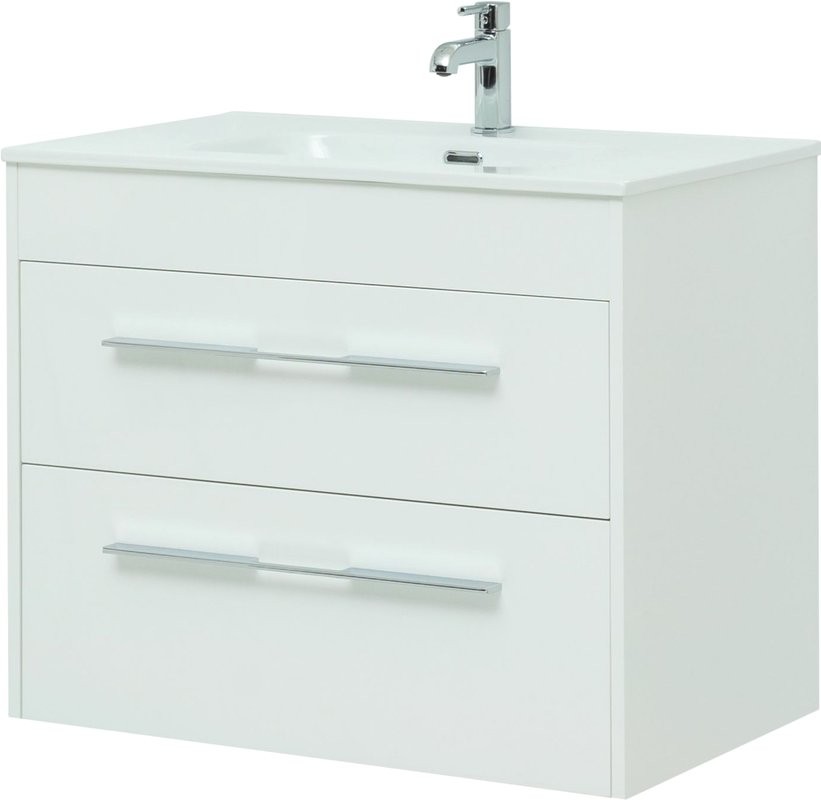 Тумба под раковину Aquanet Августа 80 белый глянец