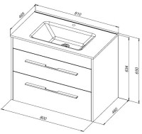 Тумба под раковину Aquanet Августа 80 белый глянец Тумба под раковину Aquanet Августа 80 белый глянец