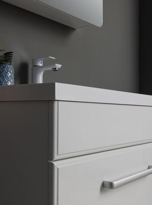 Тумба под раковину без столешницы Aquanet Лукка 58 белая глянцевая