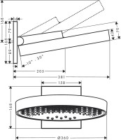 Душевой комплект Hansgrohe Rainfinity 360 (3 jet) 26234000 + 26857000 + 26455000 + 15742000 + 15745000