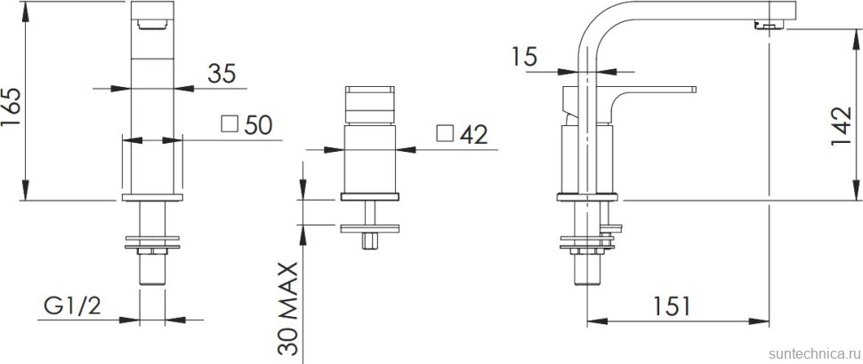 Смеситель для раковины Remer Absolute AU57BO белый матовый