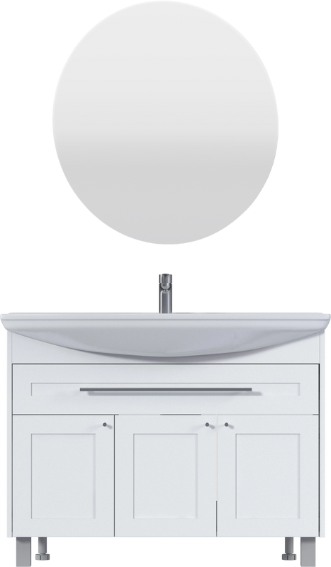 Мебель для ванной комнаты 1MarKa Lina classic new 105 белый глянец, с дверками и ящиком