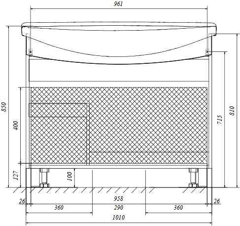Мебель для ванной комнаты 1MarKa Lina classic new 105 белый глянец, с дверками и ящиком