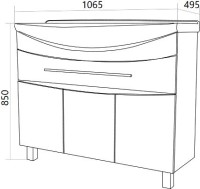 Мебель для ванной комнаты 1MarKa Lina classic new 105 белый глянец, с дверками и ящиком