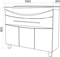 Мебель для ванной комнаты 1MarKa Lina classic new 105 белый глянец, с дверками и ящиком