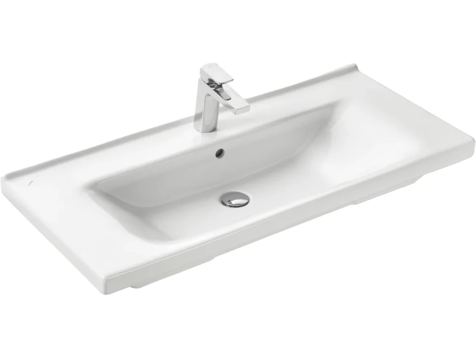 Тумба с раковиной SanStar Diva 100 напольная, дуб вотан, графит софт, раковина Миранда