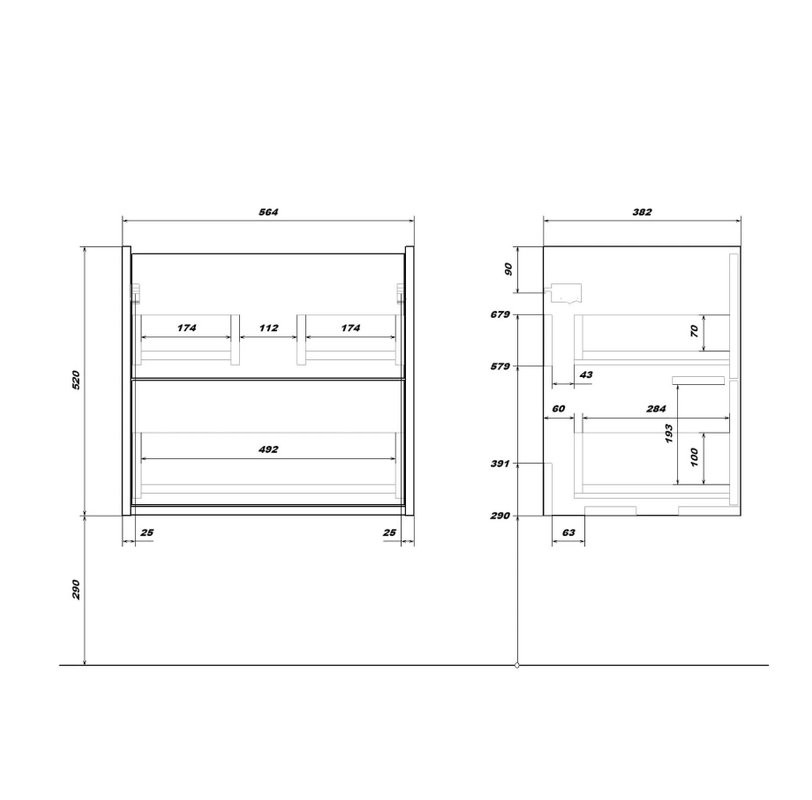 Мебель для ванной комнаты SanStar Siva 60 дуб вотан, раковина Фостер 60