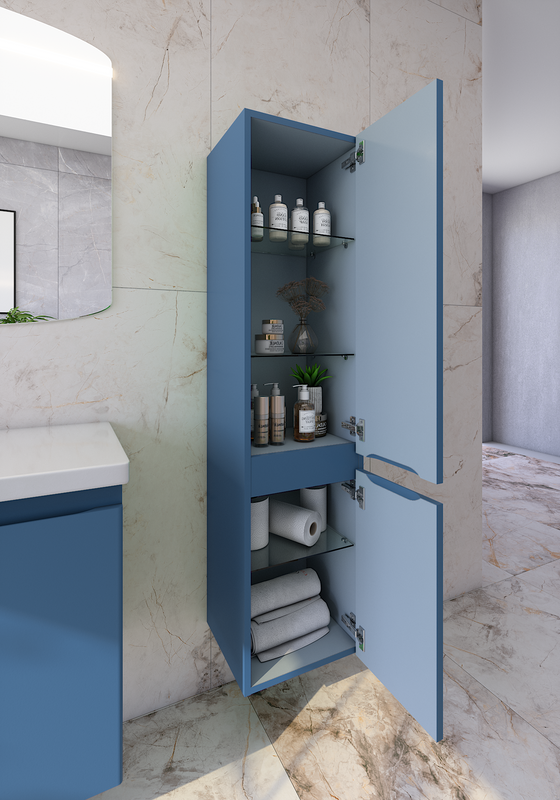 Шкаф-пенал для ванной Caprigo Forte 35 R бриллиантово-синий